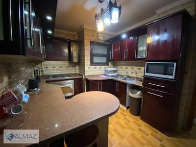 Furnished 180 sqm apartment for rent in Al Rehab, Block 97, directly connected to the Ring Road and the Middle Ring Road.