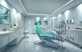For Sale: A distinguished clinic 72 meters on Italian neighborhood road next to the bank complex and in front of Gamma school in the heart of 6th of October City in Kima mall