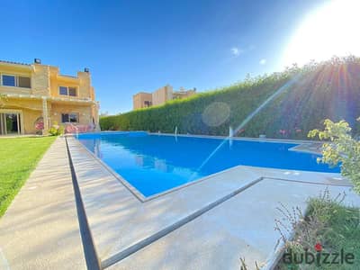 For rent at Marina 6, a villa on the third row by a sandy lake