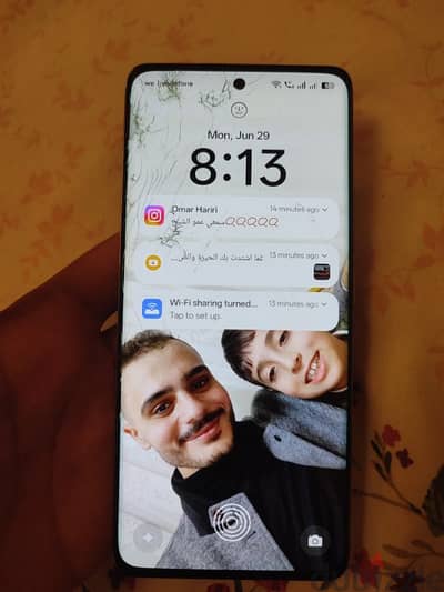 موبايل ريلمي 12 برو بلس للبيع الشاشة مكسورة ولكن تعمل بدون مشاكل