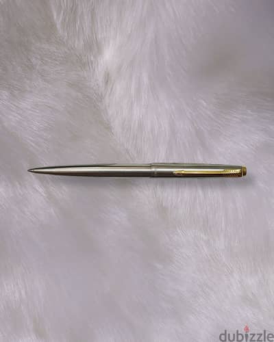 Vintage Parker Stainless Steel Ballpoint Pen with Gold-Tone Arrow Clip