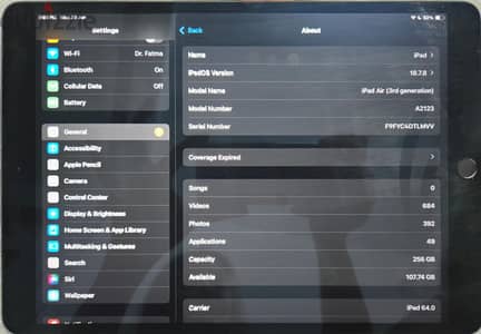 I pad air 3 256gb third generation + apple pencil