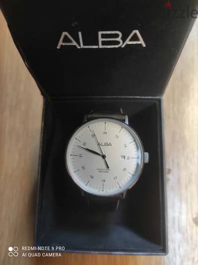 ALBA stainless steel & leather watch