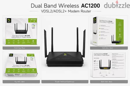 راوتر اتصالات AC1200 VDSL ثنائي الموجات (كسر زيرو بالعلبة)