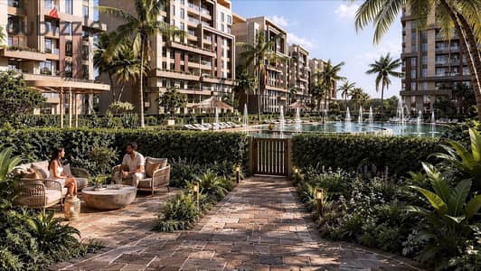 Repeated floor apartment 130m 3 rooms with a view of lakes and landscaping in a distinguished compound directly on the central garden with a down payment of 205 thousand and a monthly installment of 27 thousand