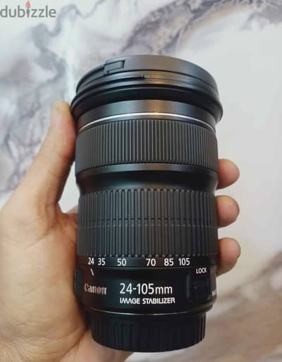 Lens canon 24-105 stm حالة جديده للفل فريم