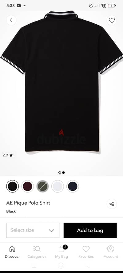 black american eagle polo medium