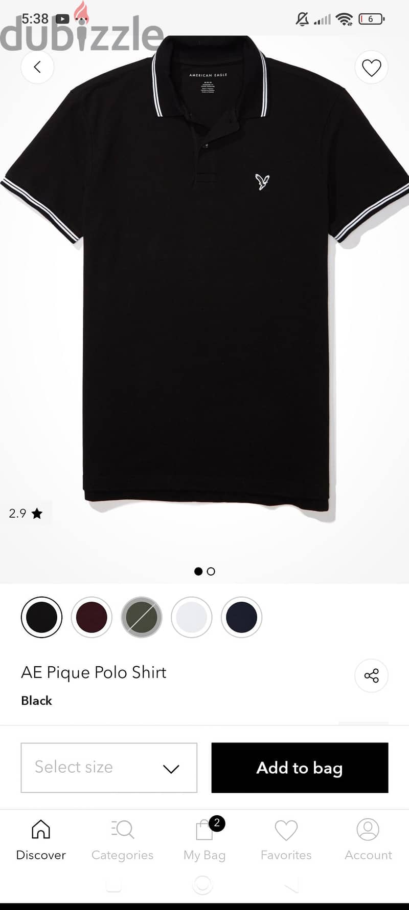 black american eagle polo medium 1