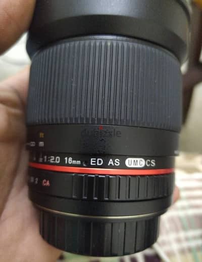عدسة Rokinon 16mm F2.0 ED AS UMC CS بحالة ممتازة