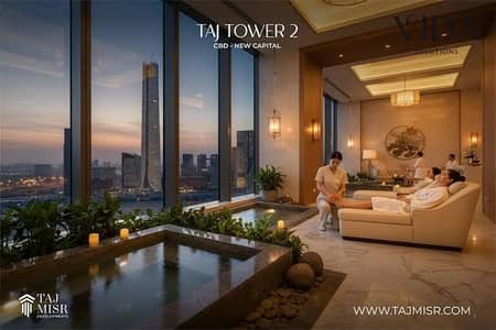 مكتب إداري 30 متر للبيع في Taj Tower 2 | إطلالة مباشرة على البرج الأيقوني بمقدم 5% فقط