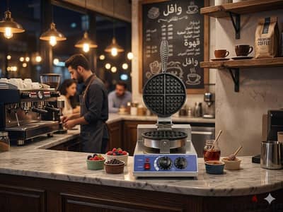 ماكينات وافل استخدام شاق تجاري دائري ومربع