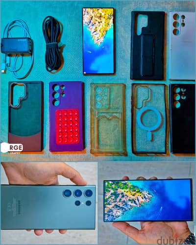 ومعه شاحن أنكر ووصلات  Samsung Galaxy S23 Ultra للبيع