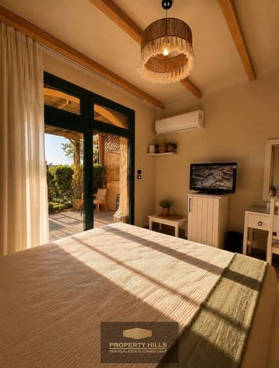 Immediate receipt of the last Double View chalet by the swimming pool and lagoon, finished in Stella De Mare, Ain Sokhna, near Porto Sokhna, Palm Beach, Tel El Karma, and the new Galala Road.
