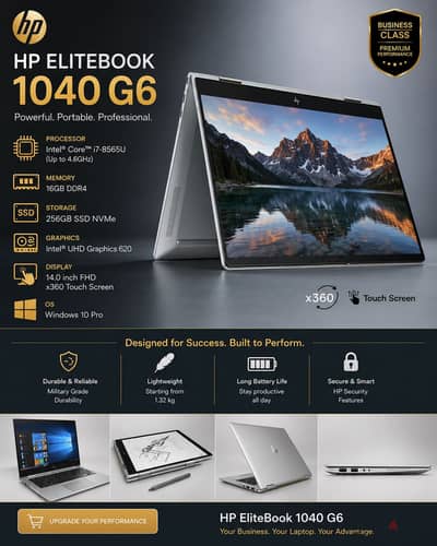 Hp elitebook 1040 G6 i7-8565U 16G Ram hard ssd nvme 256G ultra slim