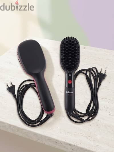 Mienta Bliss Ionic Straightening Hair Brush, Black - SB43106A