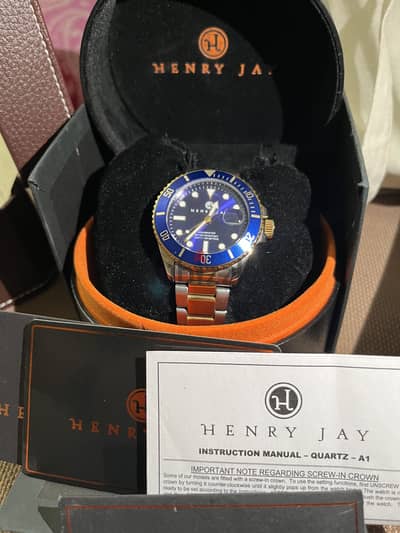 Henry Jay Aqua master 23k gold plated watch