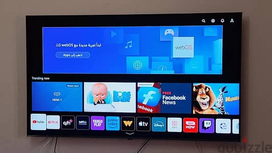 شاشة سمارت - اندرويد  LG 55 بوصه استخدام بسيط جدا كأنها جديدة