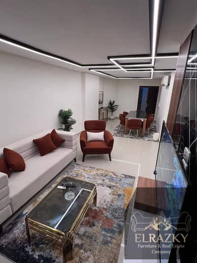 Furnished apartment available for daily rent in Nasr City, Al-Muqrify Street, off Ahmed Fakhry Street.