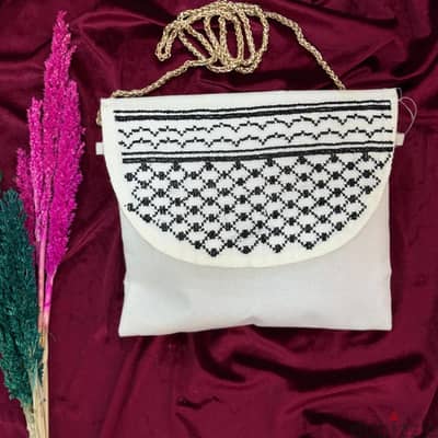 High-Quality Palestinian Keffiyeh Embroidered Bag