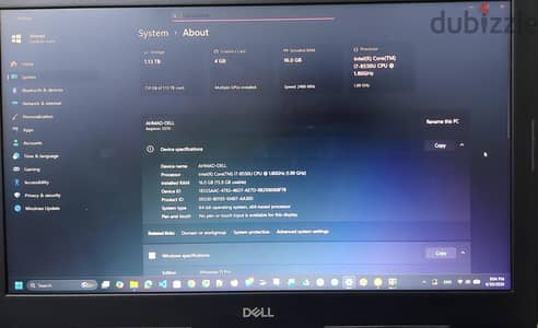 لاب توب Dell Inspiron 5570 للبيع - Core i7 8th Gen بحالة ممتازة