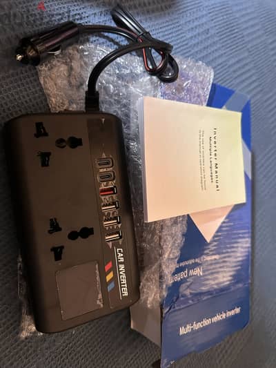 Multiple car converter with safety button and screen