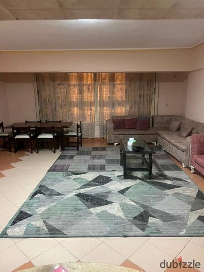 Fully furnished and air-conditioned apartment for rent in Zahraa El Maadi, Second District, opposite Wadi Degla Club. Area: 140 sq mConsists of 3 bedro