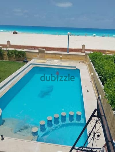 فيلا للايجار اول صف بحر مباشر الساحل الشمالي قريه رمسيس