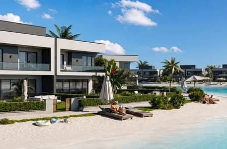 Fully finished furnished chalet for sale with a distinctive view and near delivery in Q North, North Coast, opposite Marassi
