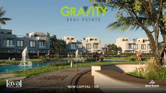 north-facing apartment in Layal Compound, next to the International University, R8, New Administrative Capital.