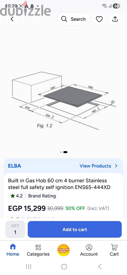 Elba built in cooker 1