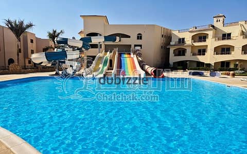 Fully Furnished Ground Floor Chalet with Private Garden, Pool & Sea View | La Sirena Palm Beach Ain Sokhna