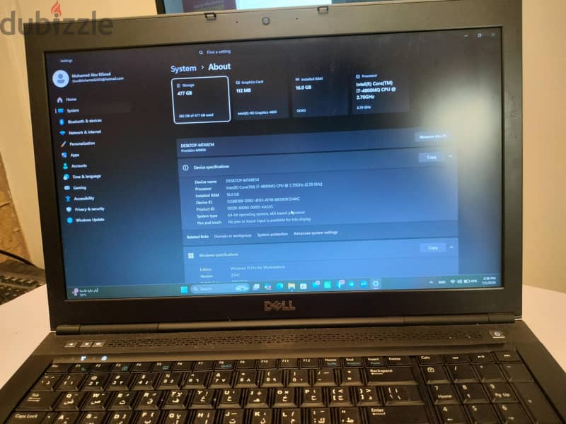 لاب توب ديل Laptop dell precision m6800 4