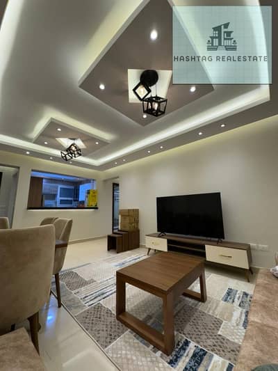 For rent, a hotel apartment in Janna compound 1, Sheikh Zayed, next to Dunes and Saudi Market and the International School, fully air-conditioned and furnished.