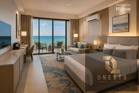 Furnished and air-conditioned studio overlooking the sea, managed by Hilton, with installments available for up to 12 years.