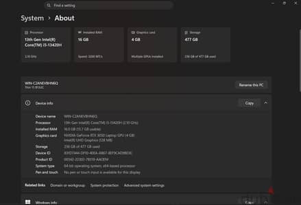 لاب توب مستعمل MSI Thin 15 B13UC