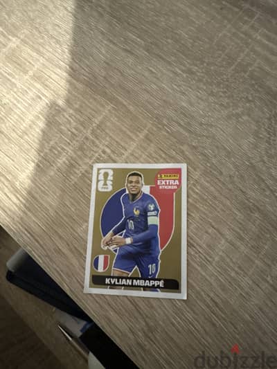 Gold mbappe panini sticker