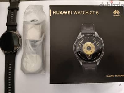 Huawei watch gt6 44mm (black) ضمان محلي
