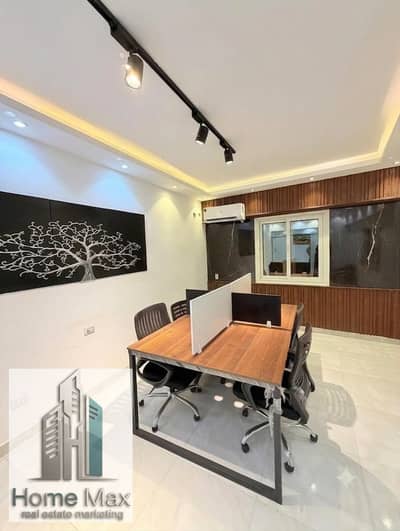 Furnished office for rent, ground floor, private entrance suitable for all companies and administrative headquarters, Sheikh Zayed 8th District