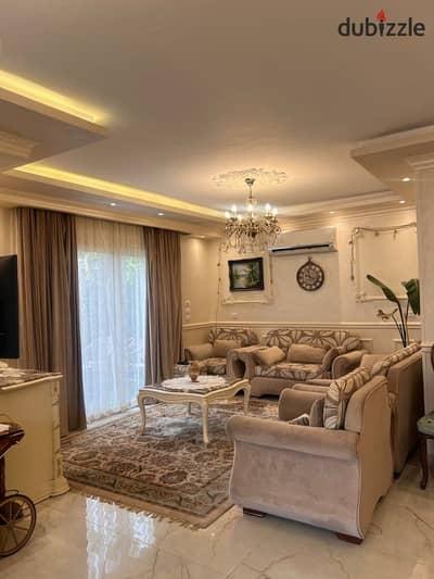 Ready-to-move-in corner ground apartment in Garden Compound Stone Residence, Fifth Settlement, New Cairo