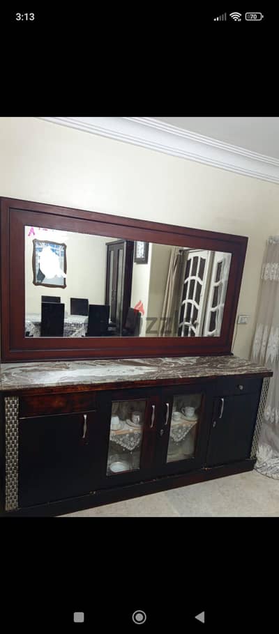 سفره 6 كراسي متنجده من القاعده  3000 و بوفيه سعره 1500 كلهم خشب زان
