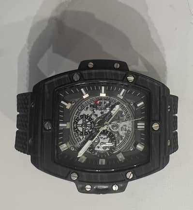 ساعة HI TECH 1092 جديدة لم تُستخدم – Skeleton أسود – 3 ATM