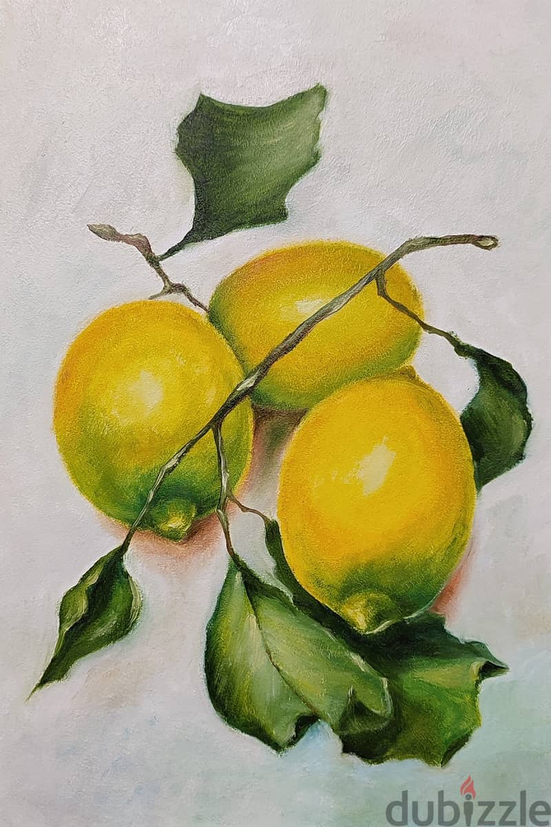 Lemons Mandarins Cherry oil paintings 1