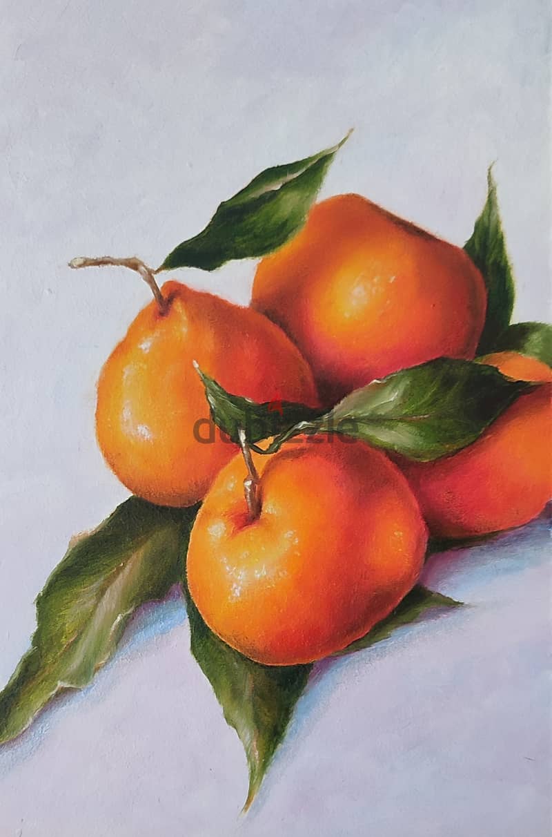Lemons Mandarins Cherry oil paintings 2