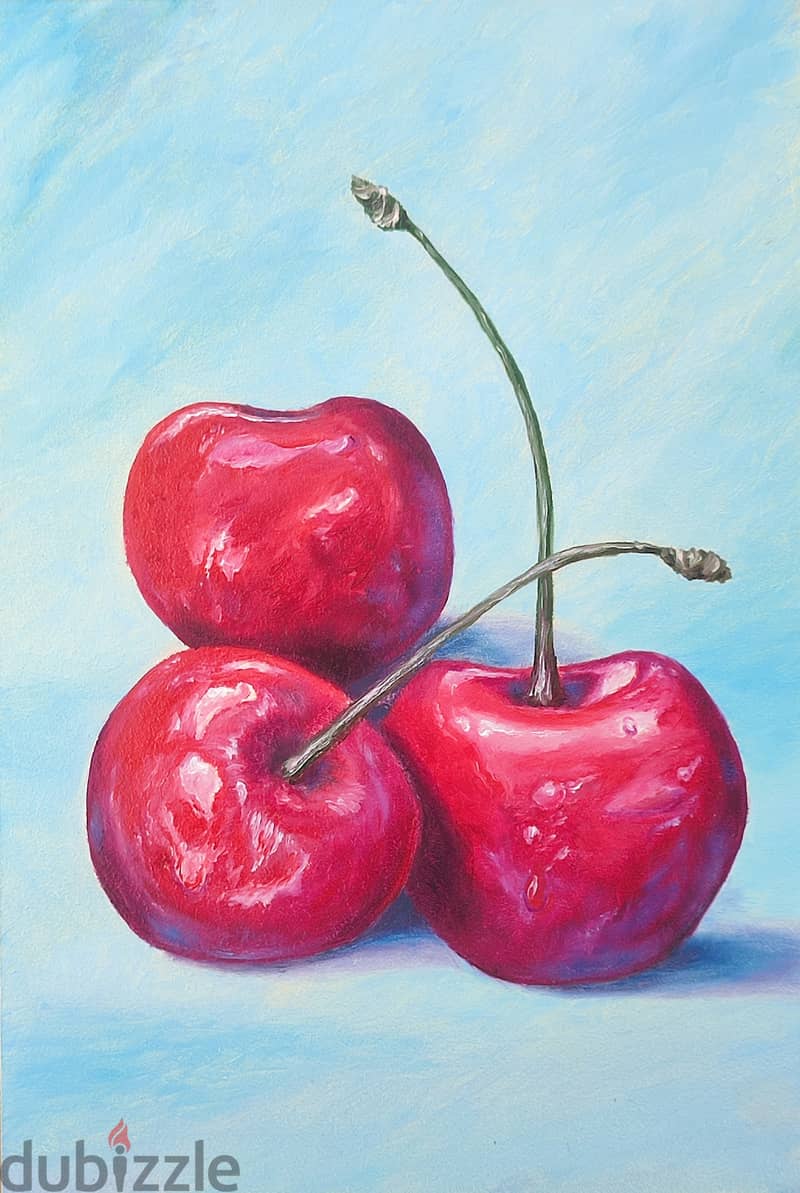 Lemons Mandarins Cherry oil paintings 3