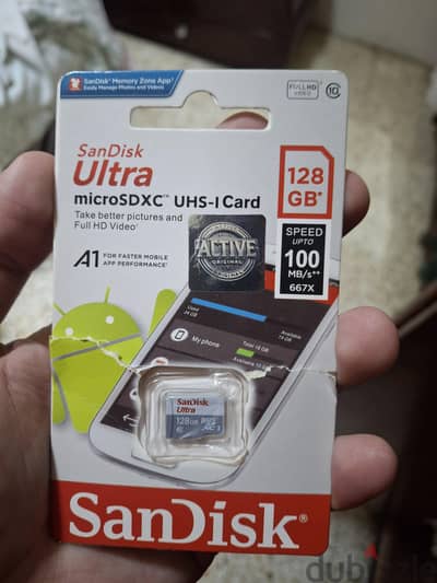 Sandisk Ultra 128GB اتفتحت و لم تستخدم لعدم التوافق مع الهاتف