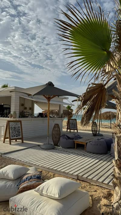 The best investment opportunity on the North Coast: serviced cabins first row on the sea at Ras El Hekma, within the Gaia compound.
