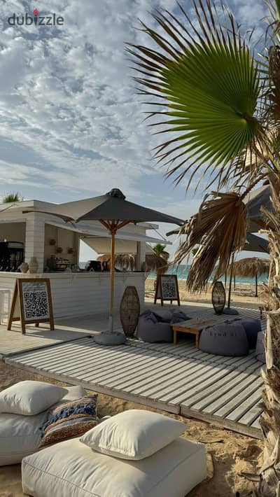 The best investment opportunity on the North Coast: serviced cabins first row on the sea at Ras El Hekma, within the Gaia compound.