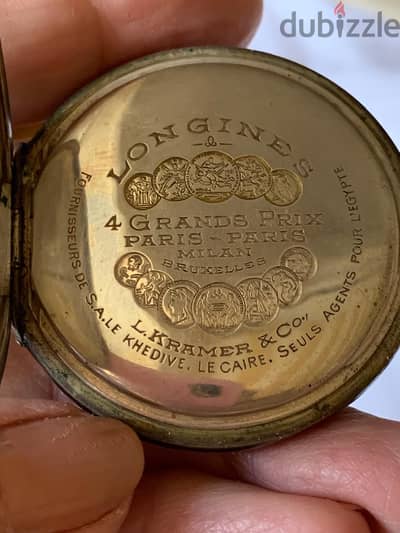 ساعه جيب رجالى فضى Longines من أيام الخديوى تعتبر أثريه