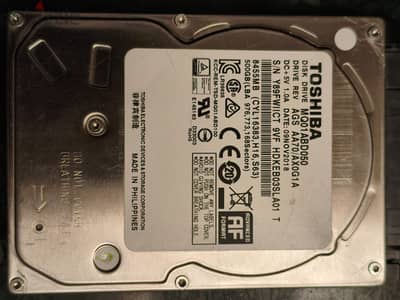 هارد Toshiba 500GB موديل MQ01ABD050 للبيع كقطع غيار.