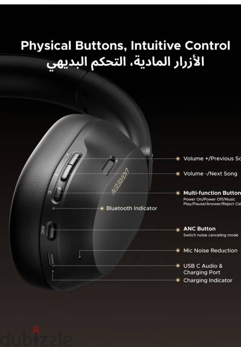 wireless bluetooth headphones hitune max 5C adaptivenoise cancellation 9